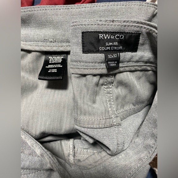RW&CO Men’s Grey 5-Pocket City Pants Slim Fit Size 32x32 - Picture 5 of 5